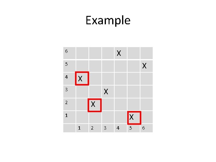 Example X 6 X 5 4 X X 3 X 2 X 1 1