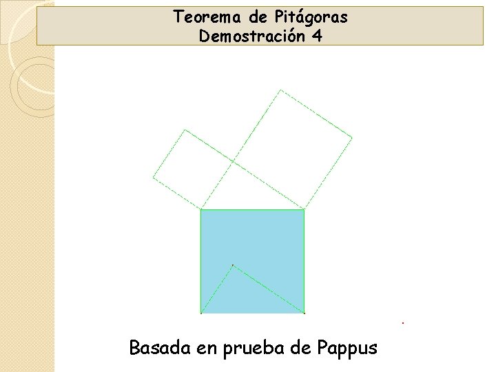 Teorema de Pitágoras Demostración 4 Basada en prueba de Pappus 