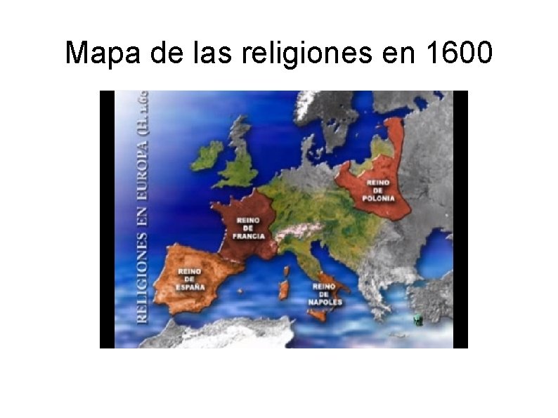 Mapa de las religiones en 1600 