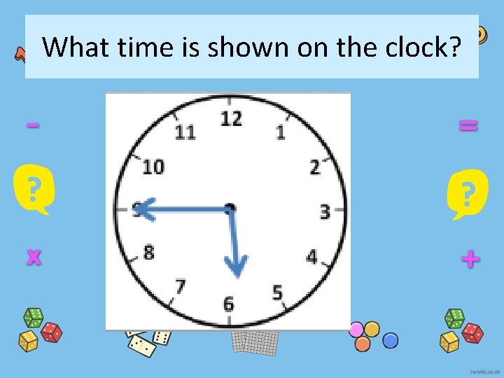 What time is shown on the clock? 