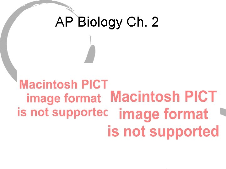 AP Biology Ch. 2 