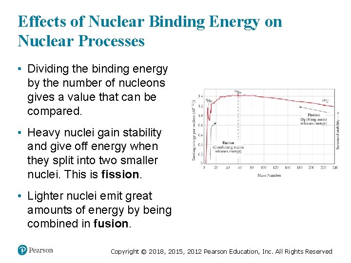Effects of Nuclear Binding Energy on Nuclear Processes • Dividing the binding energy by