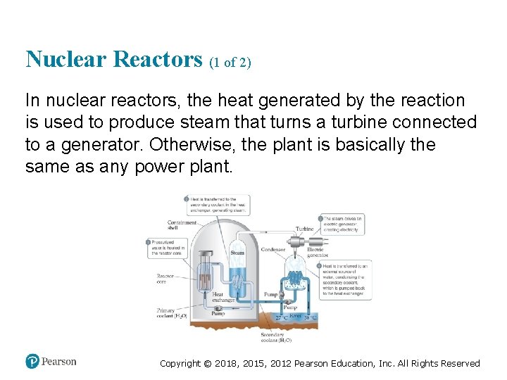 Nuclear Reactors (1 of 2) In nuclear reactors, the heat generated by the reaction