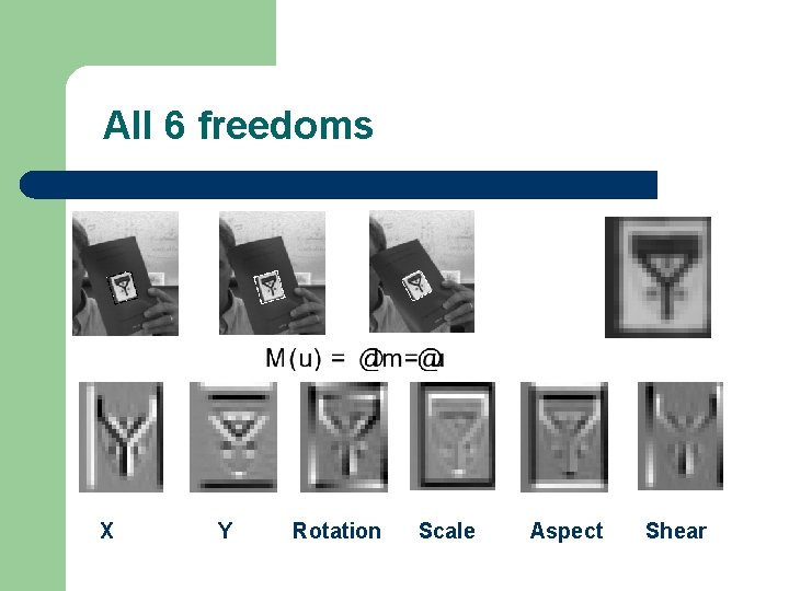 All 6 freedoms X Y Rotation Scale Aspect Shear 
