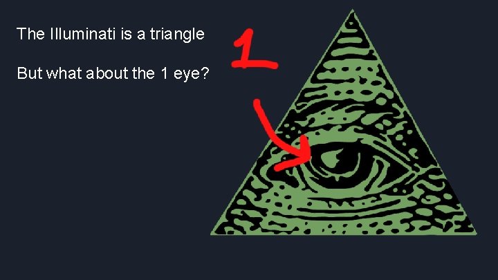 The Illuminati is a triangle But what about the 1 eye? 