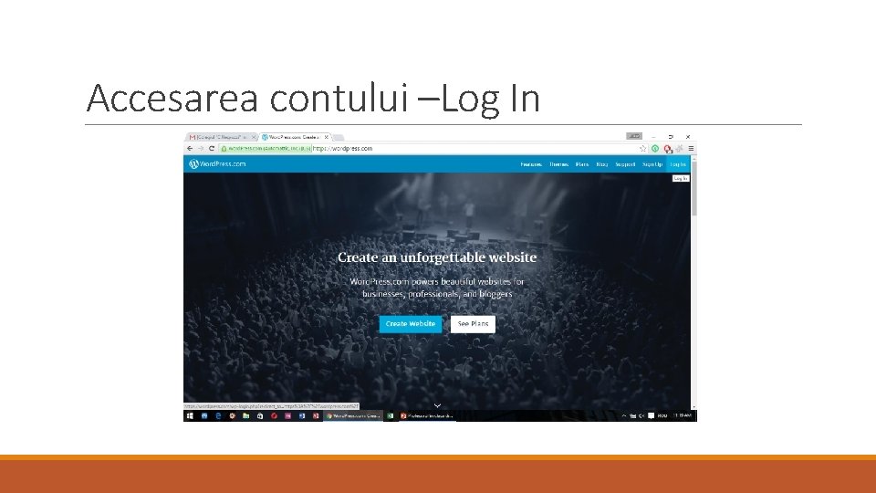 Accesarea contului –Log In 