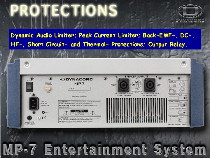 Power. Out-2 Dynamic Audio Limiter; Peak Current Limiter; Back-EMF-, DC-, HF-, Short Circuit- and