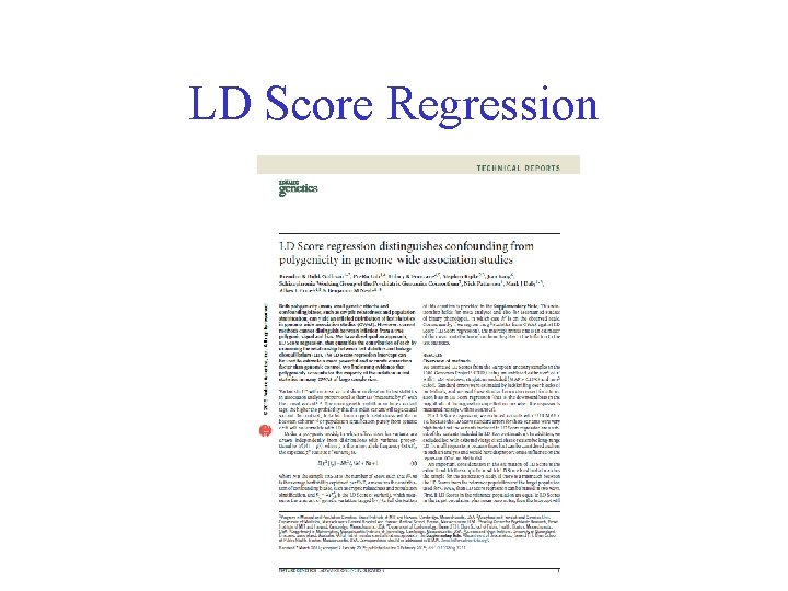 LD Score Regression 