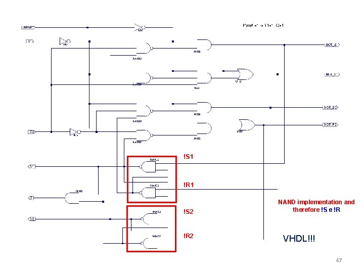 !S 1 !R 1 !S 2 !R 2 NAND implementation and therefore !S e !S 1 !R 1 !S 2 !R 2 NAND implementation and therefore !S e