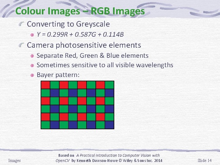 Colour Images – RGB Images Converting to Greyscale Y = 0. 299 R +