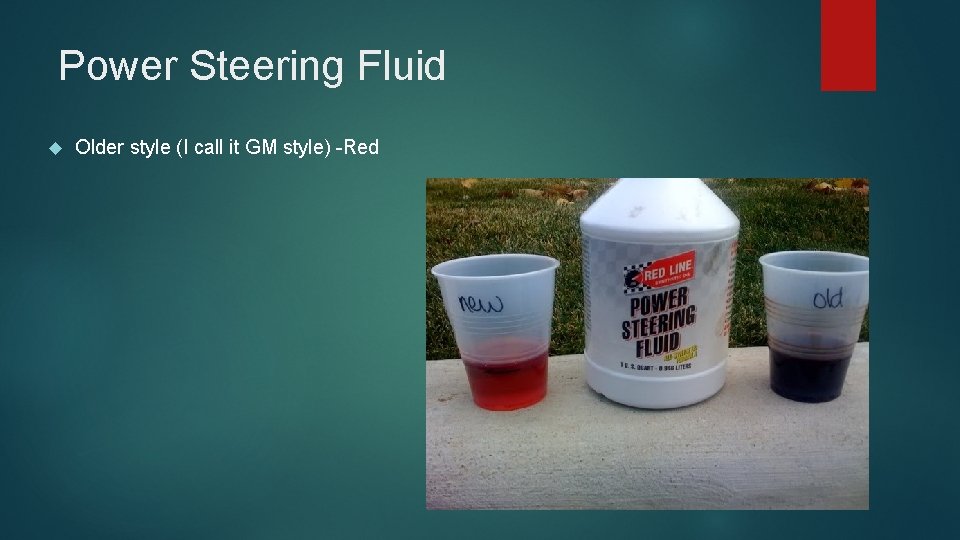 Power Steering Fluid Older style (I call it GM style) -Red 