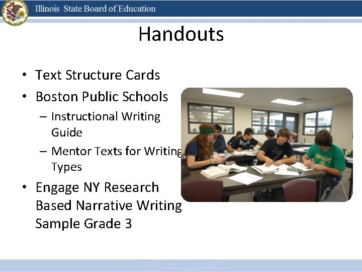 Handouts • Text Structure Cards • Boston Public Schools – Instructional Writing Guide –