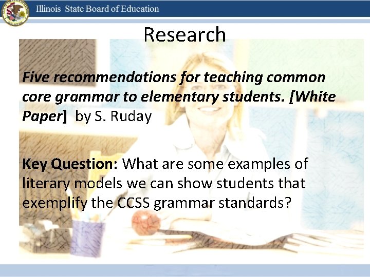 Research Five recommendations for teaching common core grammar to elementary students. [White Paper] by