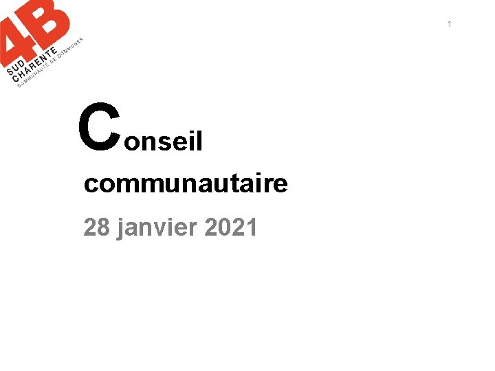 1 Conseil communautaire 28 janvier 2021 