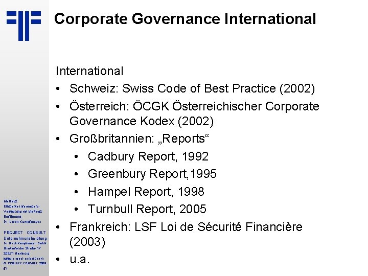 Corporate Governance International Mo. Req 2 Effiziente Informations. Verwaltung mit Mo. Req 2 Einführung