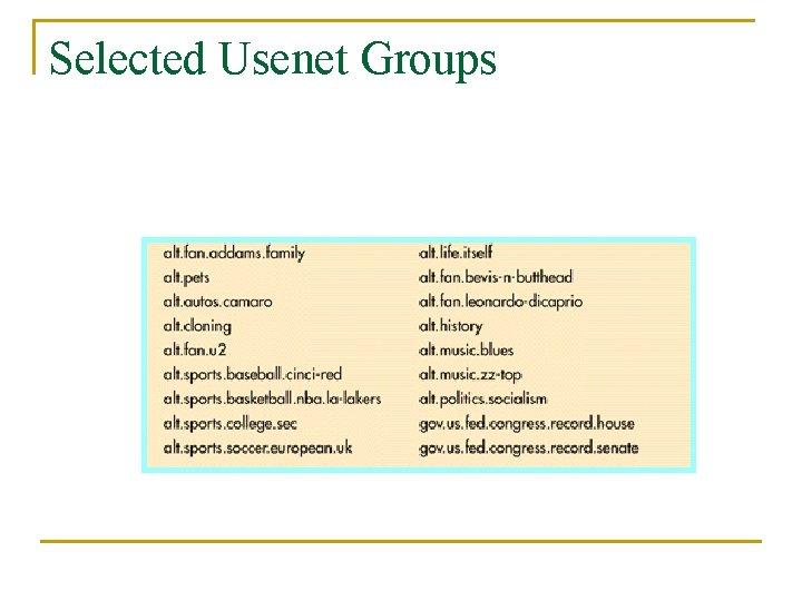 Selected Usenet Groups 