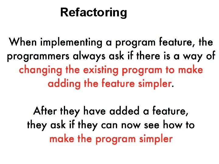 Refactoring Refactoring