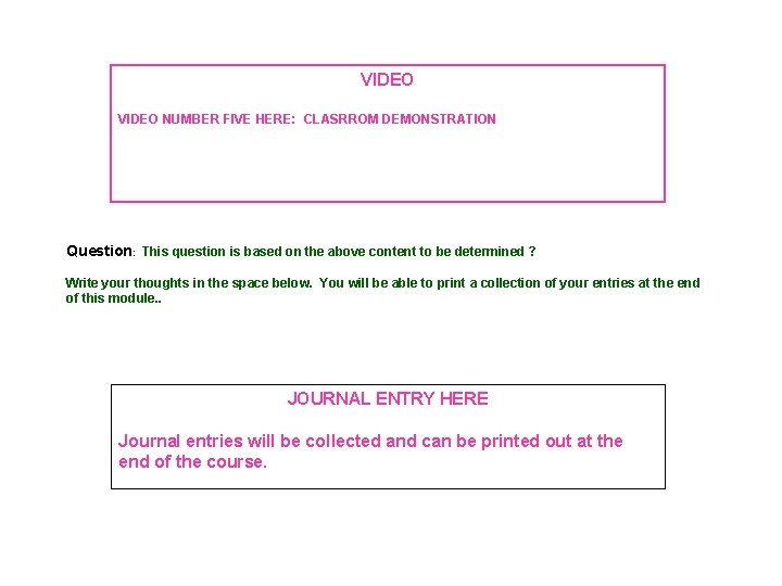 VIDEO NUMBER FIVE HERE: CLASRROM DEMONSTRATION Question: This question is based on the above VIDEO NUMBER FIVE HERE: CLASRROM DEMONSTRATION Question: This question is based on the above