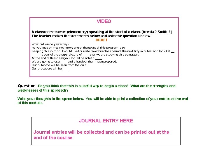 VIDEO A classroom teacher (elementary) speaking at the start of a class. [Areola ? VIDEO A classroom teacher (elementary) speaking at the start of a class. [Areola ?
