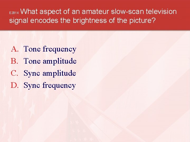 What aspect of an amateur slow-scan television signal encodes the brightness of the picture?