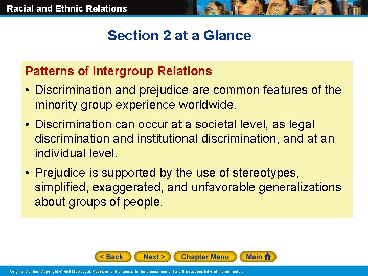 Racial and Ethnic Relations Section 2 at a Glance Patterns of Intergroup Relations •