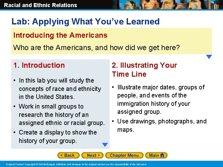 Racial and Ethnic Relations Lab: Applying What You’ve Learned Introducing the Americans Who are