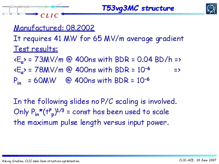 T 53 vg 3 MC structure Manufactured: 08. 2002 It requires 41 MW for T 53 vg 3 MC structure Manufactured: 08. 2002 It requires 41 MW for
