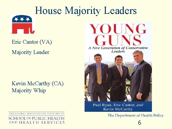 House Majority Leaders Eric Cantor (VA) Majority Leader Kevin Mc. Carthy (CA) Majority Whip