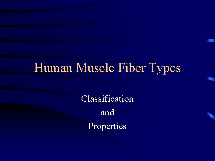 Human Muscle Fiber Types Classification and Properties 