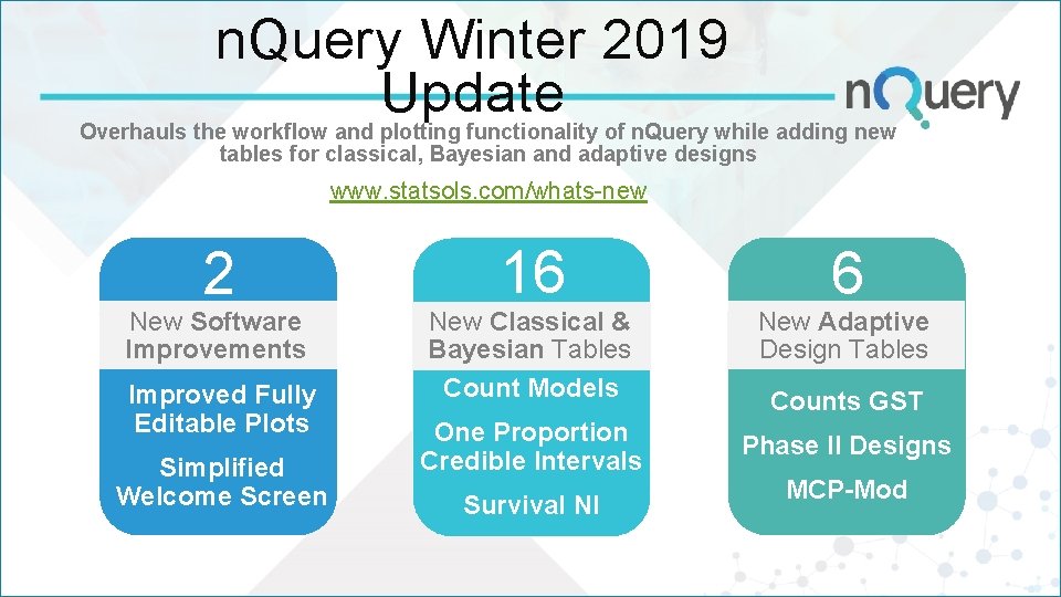 n. Query Winter 2019 Update Overhauls the workflow and plotting functionality of n. Query