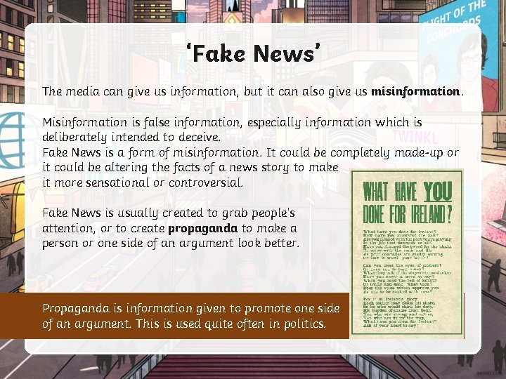 ‘Fake News’ The media can give us information, but it can also give us