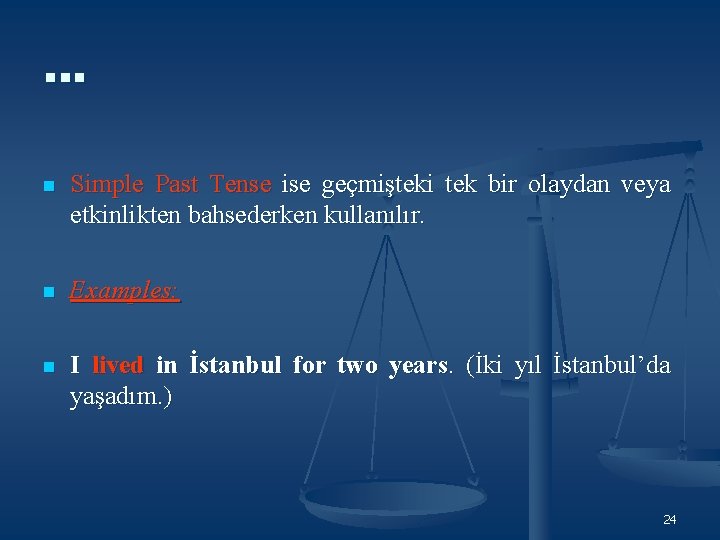 … n Simple Past Tense ise geçmişteki tek bir olaydan veya etkinlikten bahsederken kullanılır. … n Simple Past Tense ise geçmişteki tek bir olaydan veya etkinlikten bahsederken kullanılır.