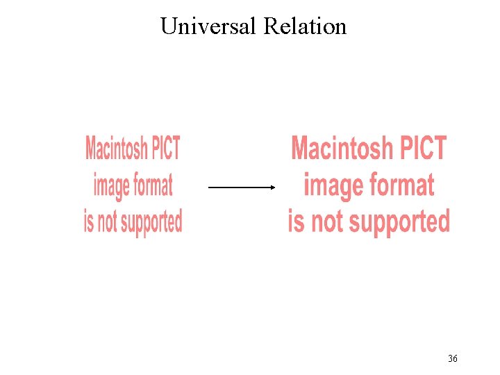 Universal Relation 36 Universal Relation 36