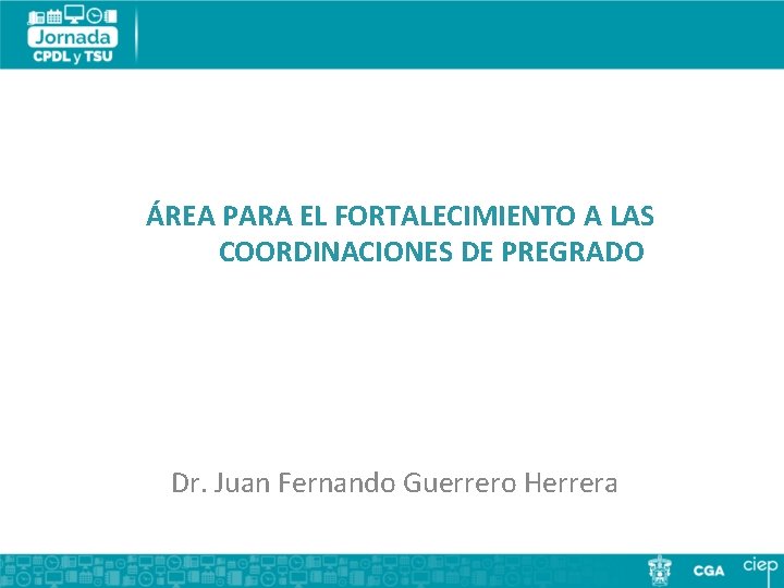ÁREA PARA EL FORTALECIMIENTO A LAS COORDINACIONES DE PREGRADO Dr. Juan Fernando Guerrero Herrera
