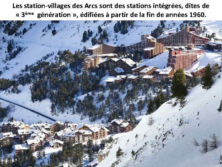 Les station-villages des Arcs sont des stations intégrées, dites de « 3ème génération »