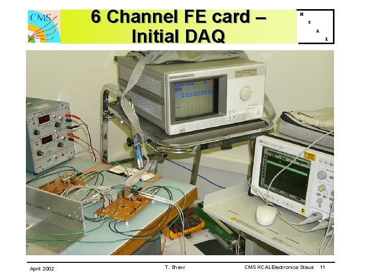 6 Channel FE card – Initial DAQ April 2002 T. Shaw H C CMS