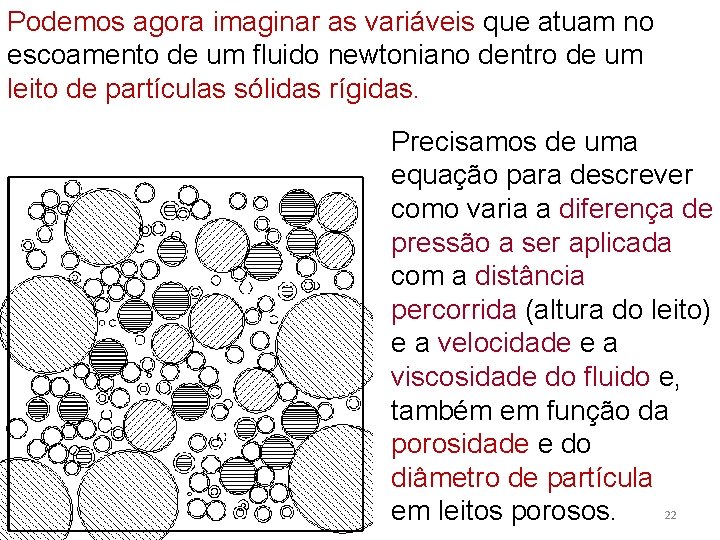 Podemos agora imaginar as variáveis que atuam no escoamento de um fluido newtoniano dentro