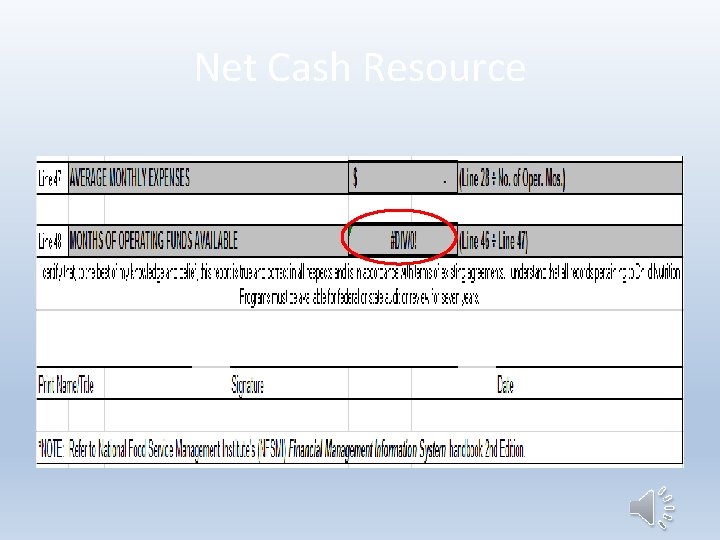 Net Cash Resource 