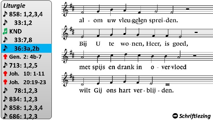 Liturgie ♪ 858: 1, 2, 3, 4 ♪ 33: 1, 2 ♬ KND ♪