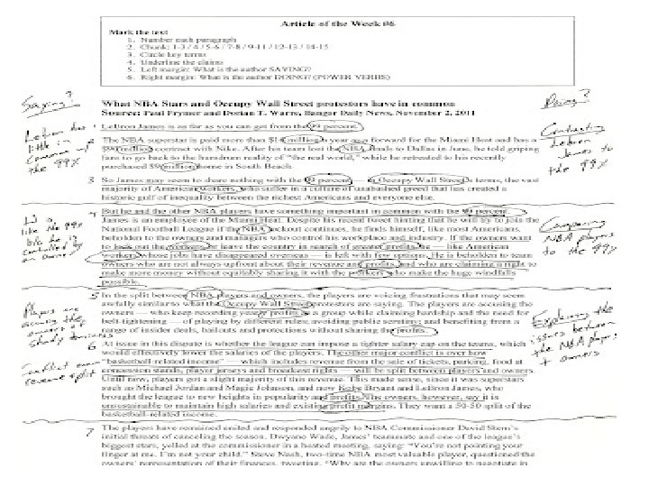 Close Reading Strategy Step 1 Number each paragraph