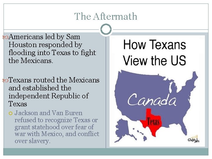 The Aftermath Americans led by Sam Houston responded by flooding into Texas to fight