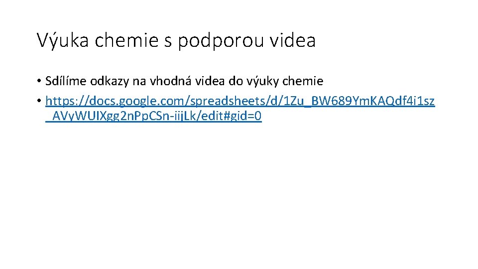 Výuka chemie s podporou videa • Sdílíme odkazy na vhodná videa do výuky chemie