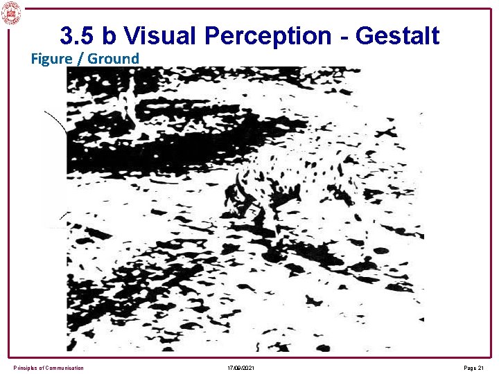 3. 5 b Visual Perception - Gestalt Figure / Ground Principles of Communication 17/09/2021