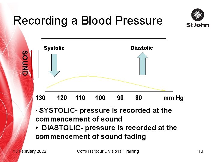 Recording a Blood Pressure SOUND Systolic 130 120 Diastolic 110 100 90 80 mm