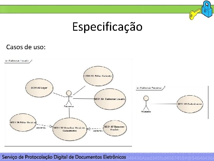 Especificação Casos de uso: 