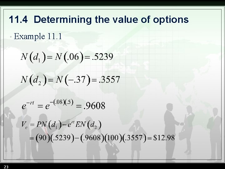 11. 4 Determining the value of options • 23 Example 11. 1 11. 4 Determining the value of options • 23 Example 11. 1
