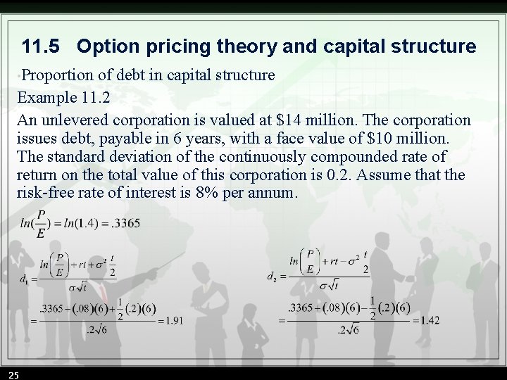 11. 5 Option pricing theory and capital structure • Proportion of debt in capital 11. 5 Option pricing theory and capital structure • Proportion of debt in capital