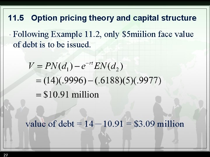 11. 5 Option pricing theory and capital structure • Following Example 11. 2, only 11. 5 Option pricing theory and capital structure • Following Example 11. 2, only