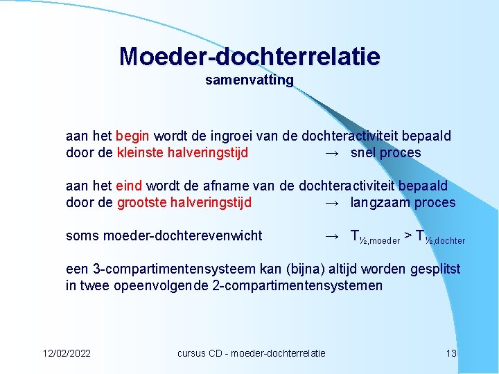 Moeder-dochterrelatie samenvatting aan het begin wordt de ingroei van de dochteractiviteit bepaald door de