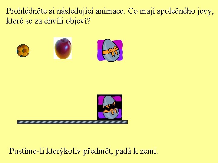 Prohlédněte si následující animace. Co mají společného jevy, které se za chvíli objeví? Pustíme-li